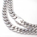 Silver Curb Chain Bracelet 17mm 22.5cm 185g